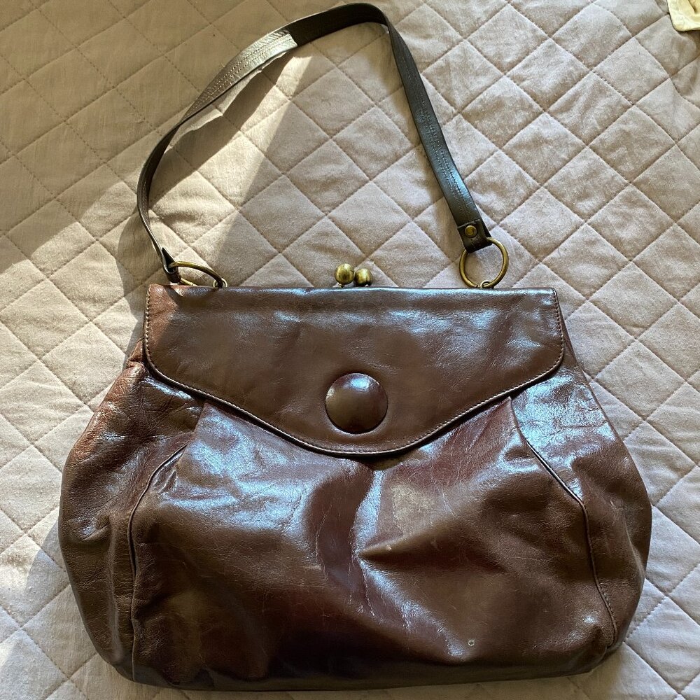 Brown HOBO leather handbag